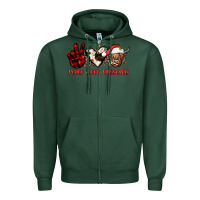 Sports Green peace love christmas Zipper Hoodie - JahusDesignShop
