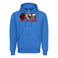 True Royal peace love christmas Zipper Hoodie - JahusDesignShop