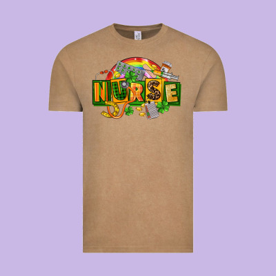 Nurse St Patricks Vintage Tee Designed By Fadigitalartstudio