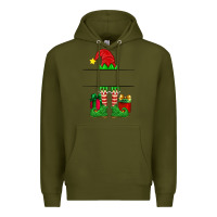 Army Green christmas elf custom name Premium Hoodie - Artiststas