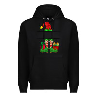 Black christmas elf custom name Premium Hoodie - Artiststas