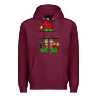 Burgundy christmas elf custom name Premium Hoodie - Artiststas