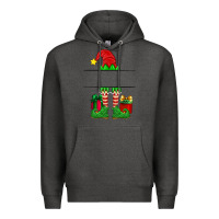 Charcoal Heather christmas elf custom name Premium Hoodie - Artiststas
