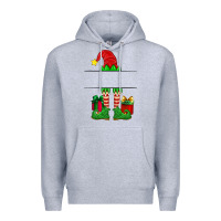 Heather Grey christmas elf custom name Premium Hoodie - Artiststas