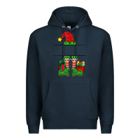 Navy christmas elf custom name Premium Hoodie - Artiststas