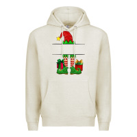 Oatmeal Heather christmas elf custom name Premium Hoodie - Artiststas