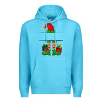 Ocean Blue christmas elf custom name Premium Hoodie - Artiststas