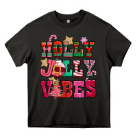 Asphalt holly jolly vibes pink christmas Heavy Core Tee - CowGirlArtShop