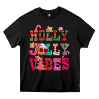 Black holly jolly vibes pink christmas Heavy Core Tee - CowGirlArtShop