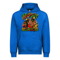 Cobalt Steppin' into Juneteenth black girl sneakers Urban Hoodie - RanaPortraitStore