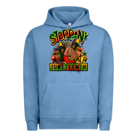 Pigment Pebble Blue Steppin' into Juneteenth black girl sneakers Urban Hoodie - RanaPortraitStore