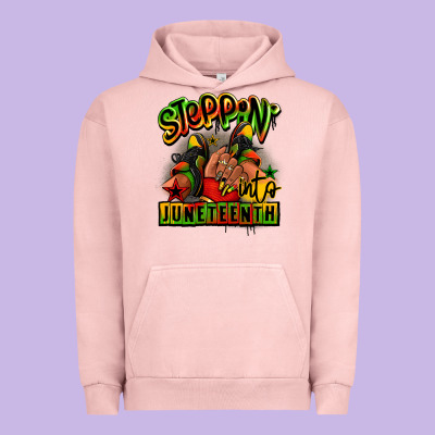Steppin' Into Juneteenth Black Girl Sneakers Urban Hoodie Designed By Ranaportraitstore