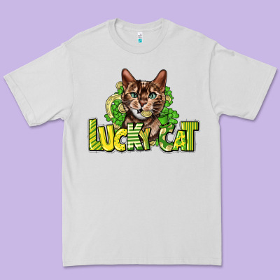 Lucky Cat St. Patrick's Premium Tee Designed By Howdyjamesfarm