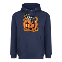 Navy sunflower pumpkin Heavyweight Hoodie - JahusDesignShop