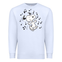 White dancing dog Premium Sweatshirt - DesigneFamous