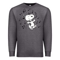 Charcoal Heather dancing dog Premium Sweatshirt - DesigneFamous