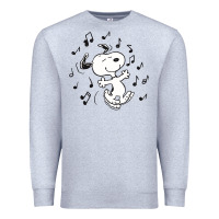Heather Grey dancing dog Premium Sweatshirt - DesigneFamous