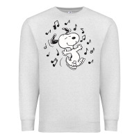 Oatmeal Heather dancing dog Premium Sweatshirt - DesigneFamous