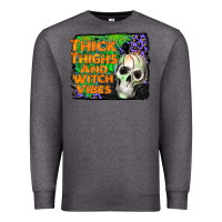 Charcoal Heather thick thighs and witch vibes Premium Sweatshirt - JahusDesignShop