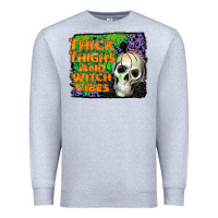 Heather Grey thick thighs and witch vibes Premium Sweatshirt - JahusDesignShop