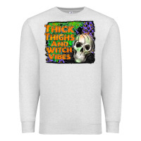 Oatmeal Heather thick thighs and witch vibes Premium Sweatshirt - JahusDesignShop