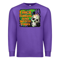 Purple thick thighs and witch vibes Premium Sweatshirt - JahusDesignShop