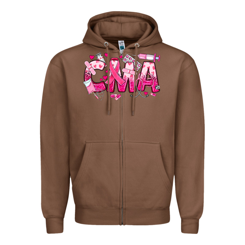 Breast Cancer Cma Certified Medical Assistant Zipper Hoodie by JahusDesignShop | Teevron
