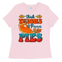 Bubblegum Pink Thick Thighs&Pecan Pies Ladies Tee - FaDigitalArtStudio