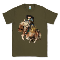 Army Green Midilli little Cowboy kid rodeo Classic Tee - HowdyJamesFarm