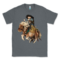 Charcoal Heather Midilli little Cowboy kid rodeo Classic Tee - HowdyJamesFarm