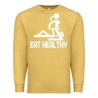 Antique Gold eat healthy Premium Sweatshirt - DesigneFamous