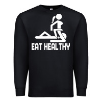 Black eat healthy Premium Sweatshirt - DesigneFamous