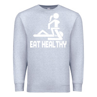 Heather Grey eat healthy Premium Sweatshirt - DesigneFamous