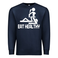 Navy eat healthy Premium Sweatshirt - DesigneFamous