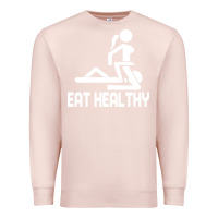 Pale Pink eat healthy Premium Sweatshirt - DesigneFamous