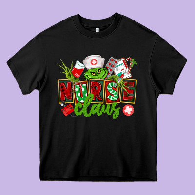 Nurse Claus Christmas Heavy Core Tee Designed By Cowgirlartshop