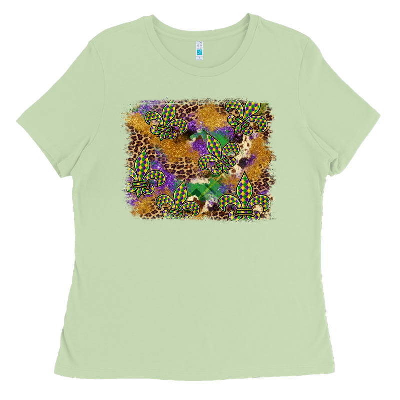 Mardi Gras Plaid Purple Glitter Background Ladies Tee by FaDigitalArtStudio | Teevron