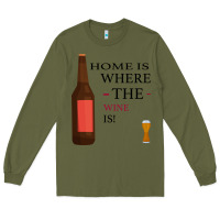 Army Green HOME IS WHERE THE WINE IS Long Sleeve Tee - Bettercallsaul
