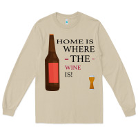 Mushroom HOME IS WHERE THE WINE IS Long Sleeve Tee - Bettercallsaul