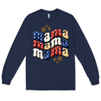 Navy american mama Long Sleeve Tee - BundleAndBundleShop