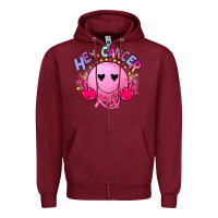 Burgundy hey cancer Zipper Hoodie - JahusDesignShop