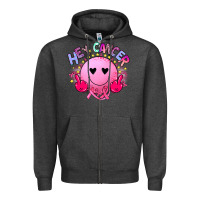 Charcoal Heather hey cancer Zipper Hoodie - JahusDesignShop