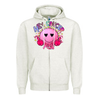 Oatmeal Heather hey cancer Zipper Hoodie - JahusDesignShop