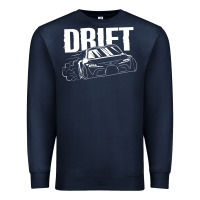 Navy Supra Drift Premium Sweatshirt - DesigneFamous