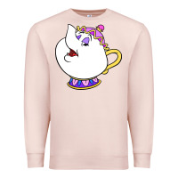 Pale Pink mrs potts Premium Sweatshirt - DesigneFamous