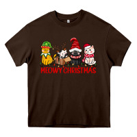 Chocolate Brown meowy christmas Heavy Core Tee - CowGirlArtShop