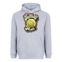 Heather Grey softball mom Heavyweight Hoodie - JahusDesignShop