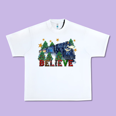 Believe Polar Express Christmas Trees Urban Heavy Tee Designed By Fadigitalartstudio