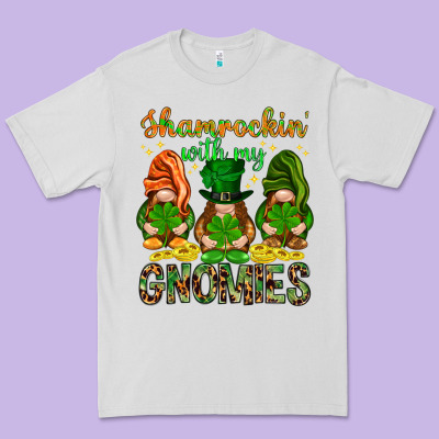 Shamrockin' With My Gnomies St. Patricks Day Premium Tee Designed By Howdyjamesfarm