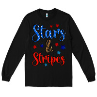 Black stars & stripes Long Sleeve Tee - BundleAndBundleShop